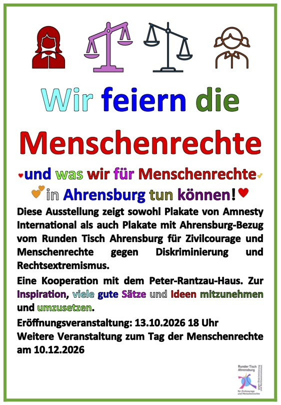 Ausstellungsplakat Wir feiern die Menschenrechte